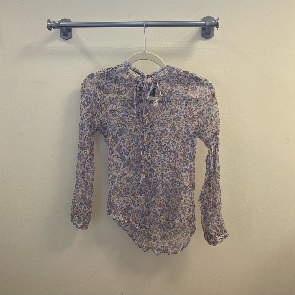 Floral Sheer Women's Top - Purple
